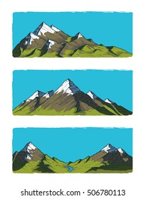 Set of vector illustration  mountains