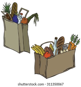 Set vector illustration of paper shopping bags