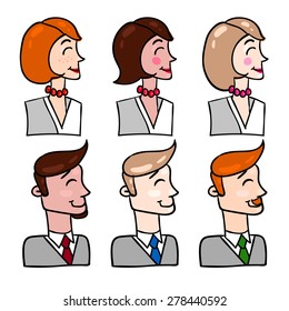 set of vector illustration with persons office workers