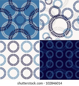 set of vector illustration seamless backgrounds