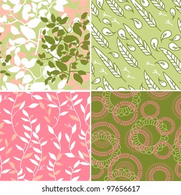 set of vector illustration seamless backgrounds