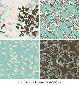 set of vector illustration seamless backgrounds