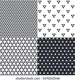 Set. Vector illustration of seamless patterns with triangle.