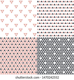 Set. Vector illustration of seamless patterns with triangle.