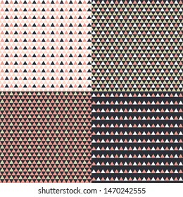 Set. Vector illustration of seamless patterns with triangle.