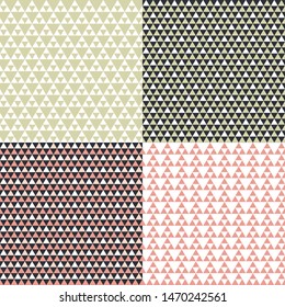 Set. Vector illustration of seamless patterns with triangle.