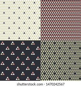 Set. Vector illustration of seamless patterns with triangle.