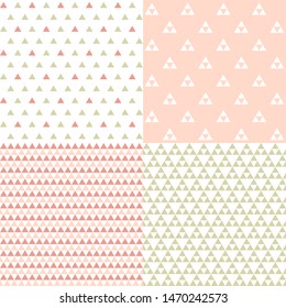 Set. Vector illustration of seamless patterns with triangle.