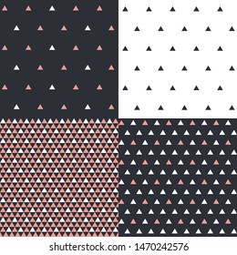 Set. Vector illustration of seamless patterns with triangle.