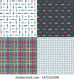 Set. Vector illustration of seamless patterns with lines.