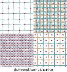 Set. Vector illustration of seamless patterns with lines.