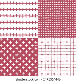 Set. Vector illustration of seamless patterns with lines.
