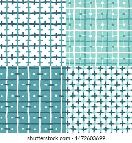 Set. Vector illustration of seamless patterns with lines.