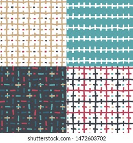 Set. Vector illustration of seamless patterns with lines.