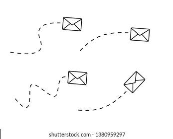 Set of vector illustration of sending message