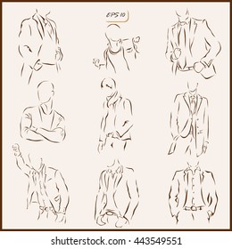 Set of a vector Illustration shows a men's fashion. Modern and classic fashion