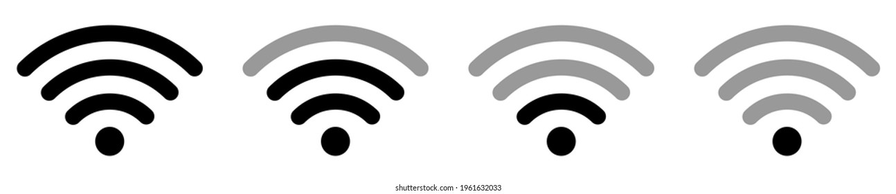 Set of vector illustration signal icon or symbol. Internet Connection wi-fi signal