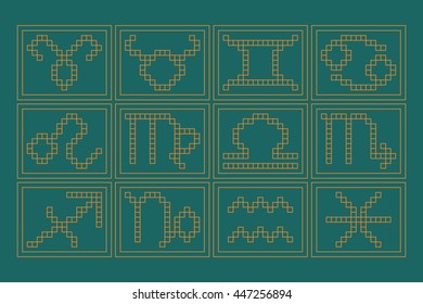 Set Vector Illustration Signs of the Zodiac