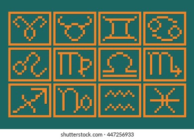 Set Vector Illustration Signs of the Zodiac