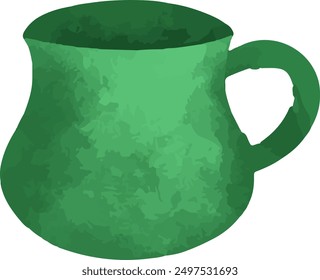 Conjunto de Ilustración vectorial de tazas de porcelana simples y coloridas y colección de taza de té aislada en blanco