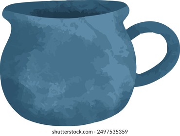 Conjunto de Ilustración vectorial de tazas de porcelana simples y coloridas y colección de taza de té aislada en blanco