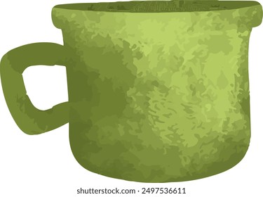 Set vector illustration of simple and colorful porcelain mugs and tea cup collection isolated in white
