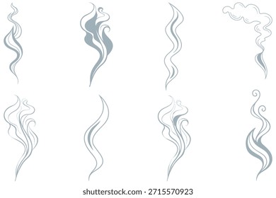 Establecer la Ilustración vectorial de un humo aislado