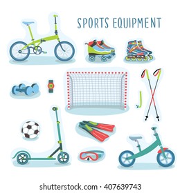 Set of vector illustration of sport equipment set