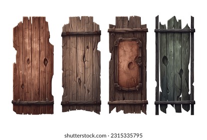 conjunto de ilustración vectorial de la madera plank halloween copyspace aislado en fondo blanco