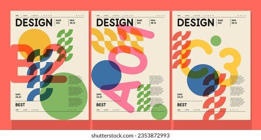 A set of vector illustrations. Abstract posters. Images of geometric shapes and abstract elements.