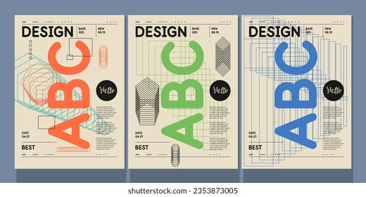 A set of vector illustrations. Abstract posters. Images of geometric shapes and abstract elements.