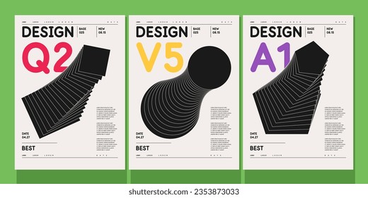 A set of vector illustrations. Abstract posters. Images of geometric shapes and abstract elements.