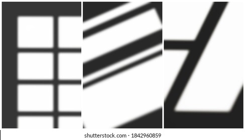 Set of vector illustrations of abstract soft shadows