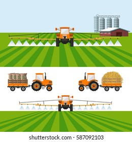 Set of vector illustrations for agricultural infographic