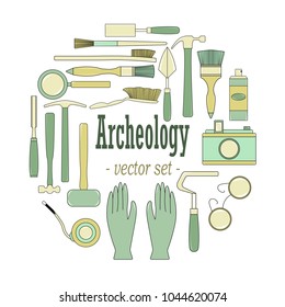 A set of vector illustrations for archeologists and geologists.