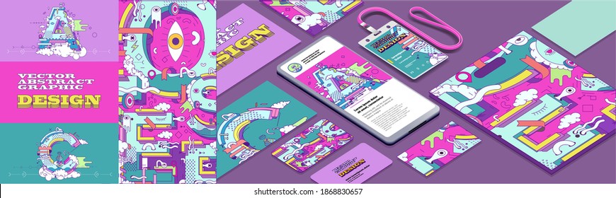 Set of vector illustrations. Background images, holiday abstract patterns and textures for holiday packaging. Corporate identity, branding, t-shirt, mobile phone, package, postcard, I. D. badge.