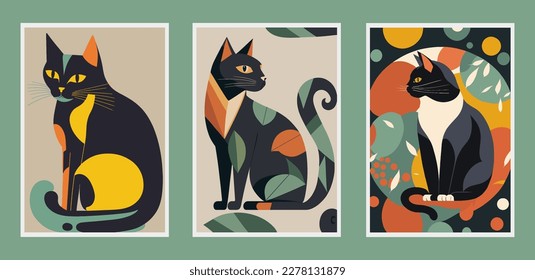 Set Of Black Cat Icons Stock Illustration - Download Image Now