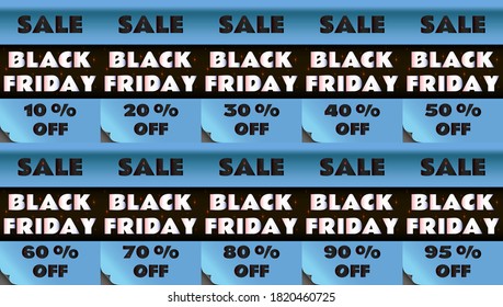 conjunto de ilustraciones vectoriales con texto de viernes negro para afiches, y
