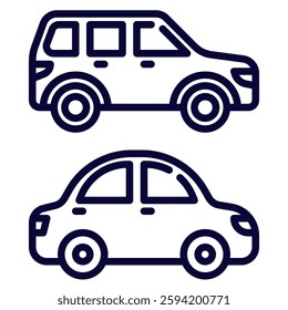 set of vector illustrations of cars