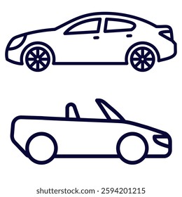 set of vector illustrations of cars