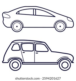 set of vector illustrations of cars