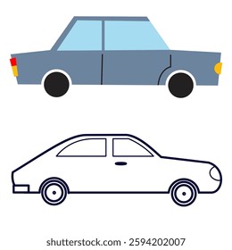 set of vector illustrations of cars