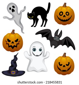 Set of vector illustrations, Characters for Halloween