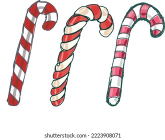 set of vector illustrations of Christmas lollipop
