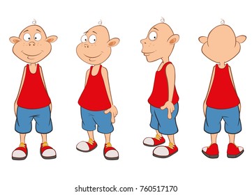 Set Vector Illustrations of Cute Little Boy.