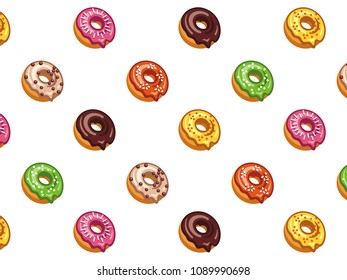 Set of vector illustrations of donuts.
