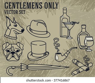 set of vector illustrations for gentlemen