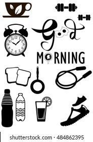 Set vector illustrations good morning EPS10