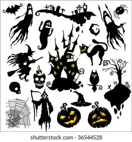 set of vector illustrations. halloween theme