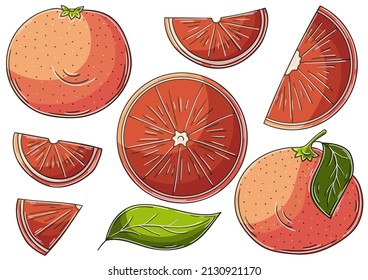 Set of vector illustrations in hand drawn style